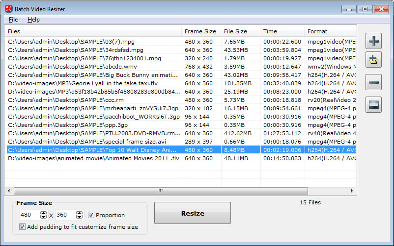 Windows 7 Batch Video Resizer 1.2.3 full